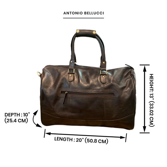 100% Pure Leather Dark Brown Duffel Bag - Picture 3 of 7